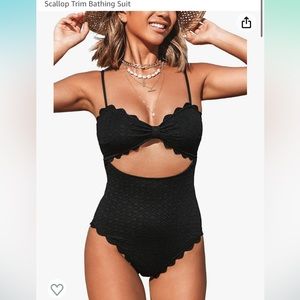 Cupshe one piece scalloped cut out swimsuit